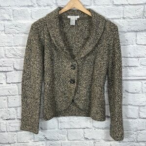 Cabi Marled Button Sweater Blazer | color Tan/Gray | size  XS